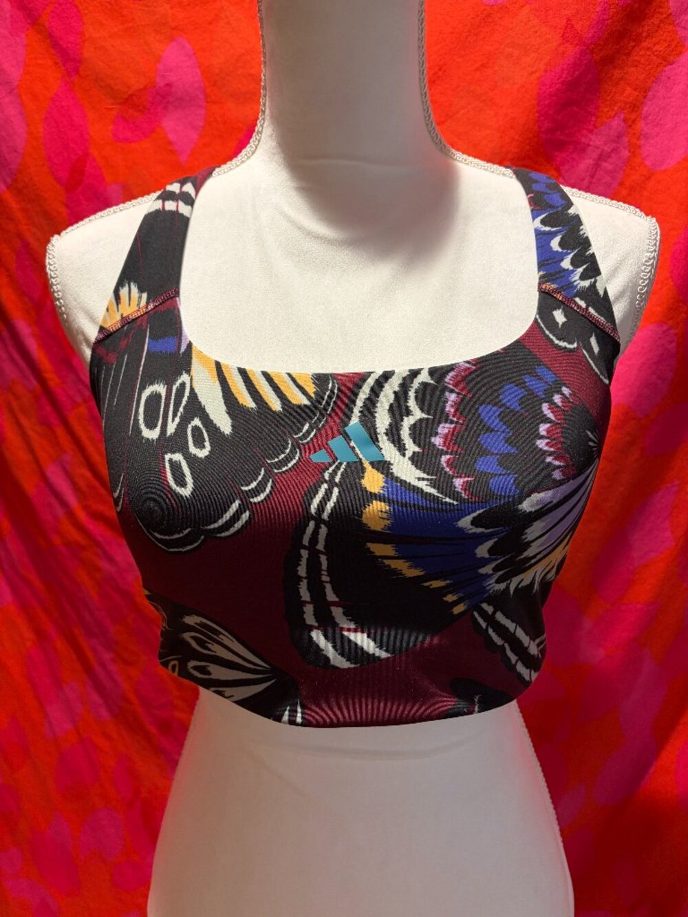 Adidas X Farm Rio Butterfly Print Sports Bra- Large